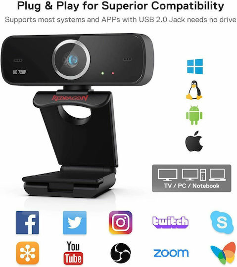 Redragon Hitman Web Camera Full HD 1080p 28.11.0002