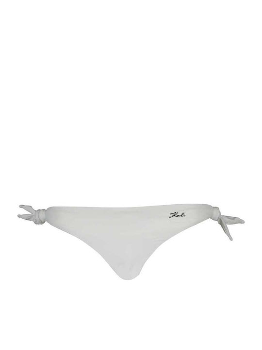 Bikini Slip με Κορδονάκια Λευκό