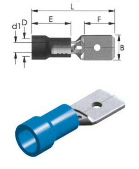 CHS Insulated Quick Disconnect Terminal 6.35mm Blue 100pcs BM250