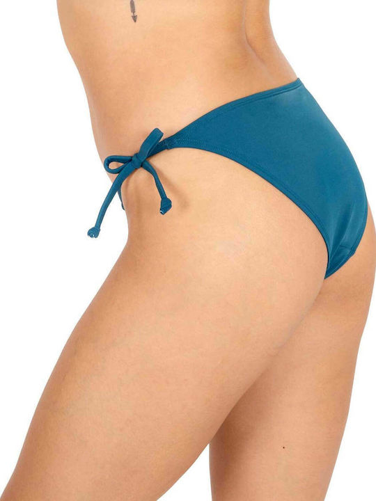 Bora Bora Bikini Slip with Laces Petrol Blue