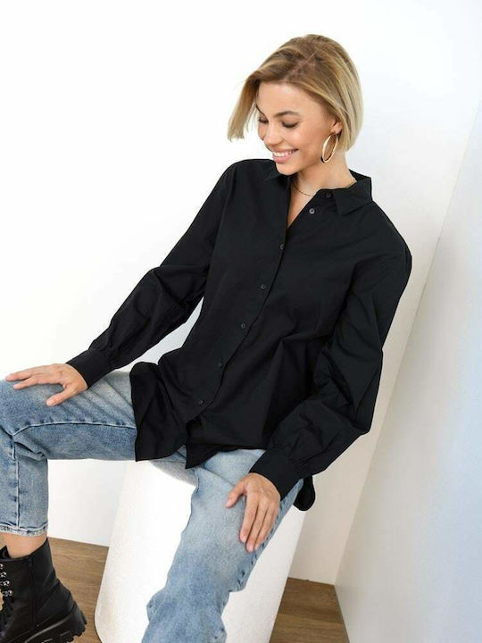 Shirt Women's Monochrome Long Sleeve Shirt Black
