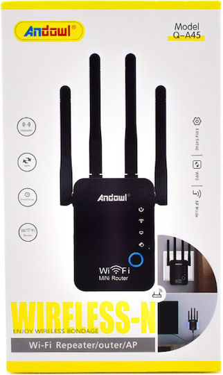 Andowl Q-A45 WiFi Extender Single Band (2.4GHz) 300Mbps με 2 Ethernet