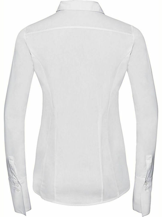 Russell Europe R-960F-0 Women's Monochrome Long Sleeve Shirt White R-960F-30