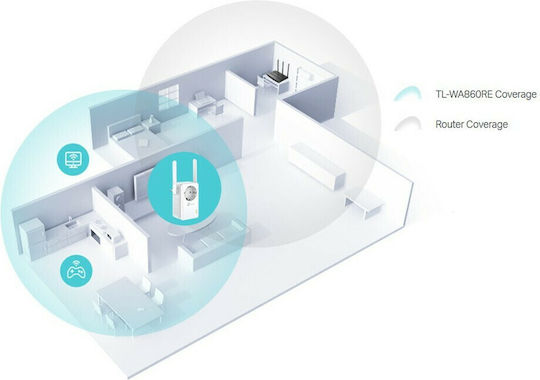 TP-LINK TL-WA860RE v1 WiFi удължител Единична лента (2.4GHz) 300Mbps