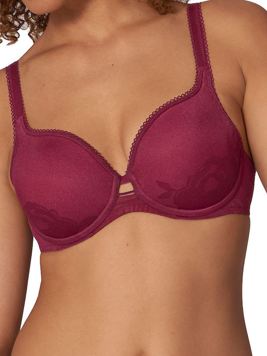 Sensation Bra with Light Padding Underwire Burgundy