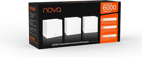 Tenda MW12 WiFi Мрежа на мрежови точки Точка за достъп Wi-Fi 5 - Wi-Fi 5 Двулентов (2.4 и 5GHz) в Троен комплект