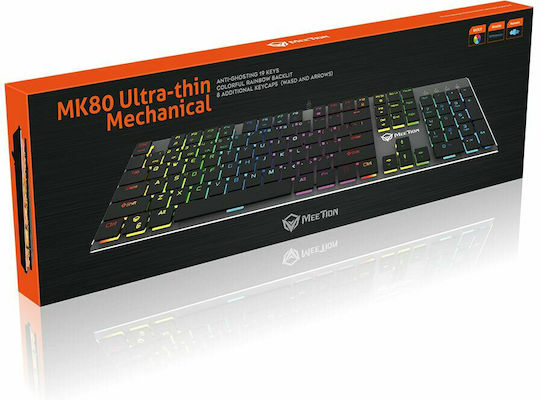 Meetion MK80 Gaming Μηχανικό Πληκτρολόγιο με Custom διακόπτες και RGB φωτισμό (Αγγλικό US)