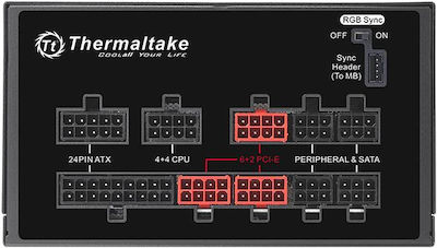 Thermaltake 850W Захранващ блок за компютър Пълен модул 80 Plus Gold (PS-TPG-0850FPCGEU-S)