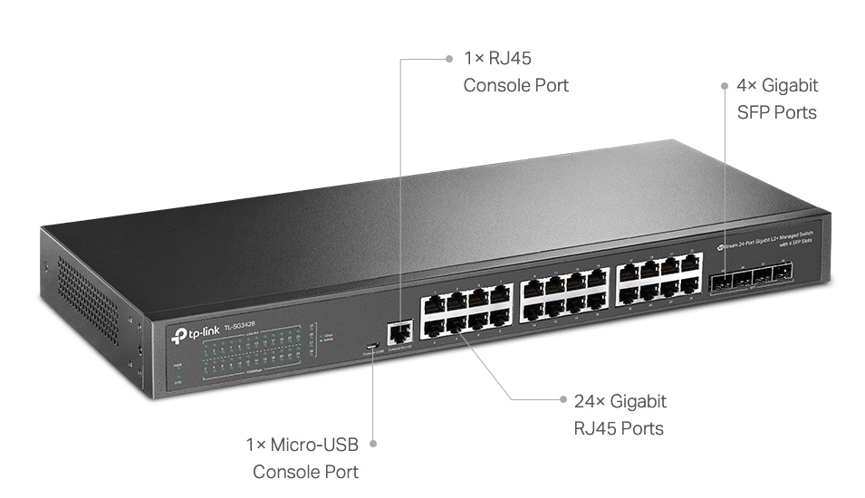 TP-LINK TL-SG3428 V2 Managed L2 Switch με 24 Θύρες Gigabit (1Gbps ...