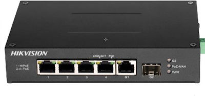 Hikvision DS-3T0306HP-E/HS Unmanaged L2 PoE+ Switch με 4 Θύρες Ethernet και 1 SFP Θύρα