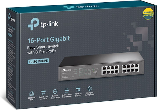 TP-LINK TL-SG1016PE v2 Negestionat L2 PoE+ Switch cu 16 Porturi Gigabit (1Gbps) Ethernet