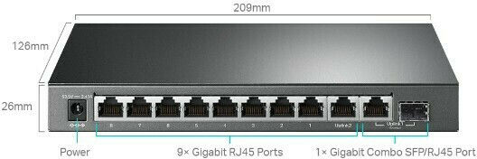 TP-LINK TL-SG1210MPE v1 Unmanaged L2 PoE+ Switch με 9 Θύρες Gigabit (1Gbps) Ethernet και 1 SFP Θύρα
