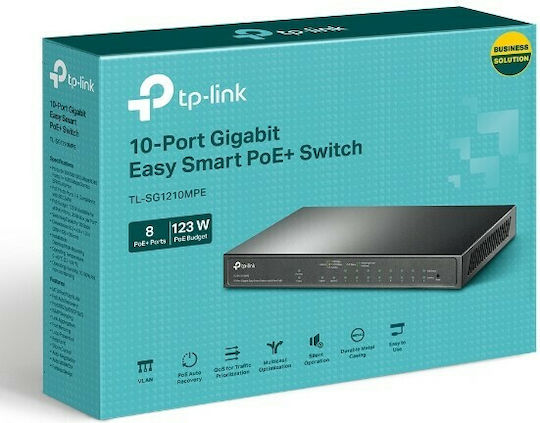 TP-LINK TL-SG1210MPE v1 Unmanaged L2 PoE+ Switch με 9 Θύρες Gigabit (1Gbps) Ethernet και 1 SFP Θύρα