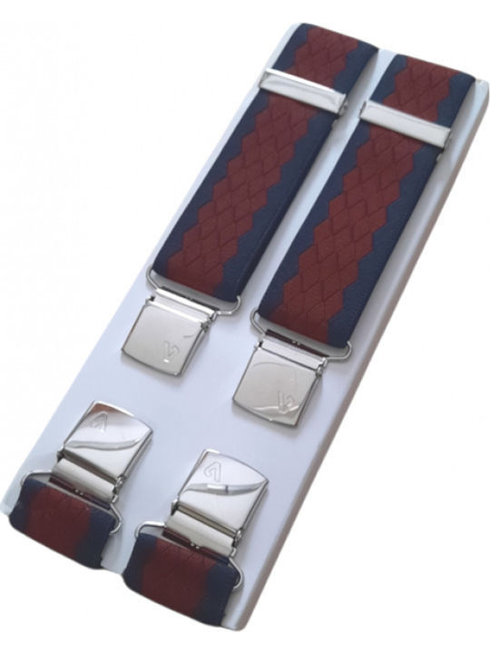 Victoria Suspenders Printed Burgundy