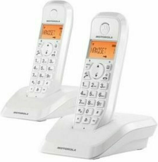 Motorola S1202 Cordless Phone Duo White