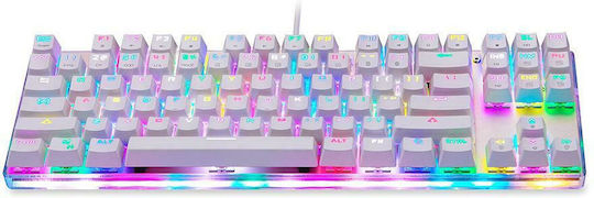 Motospeed K87S Gaming Μηχανικό Πληκτρολόγιο Tenkeyless με Outemu Blue διακόπτες και RGB φωτισμό (Αγγλικό US) Λευκό