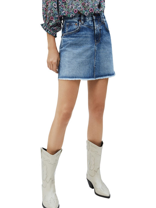 Rachel Denim High-waisted Mini Skirt Blue