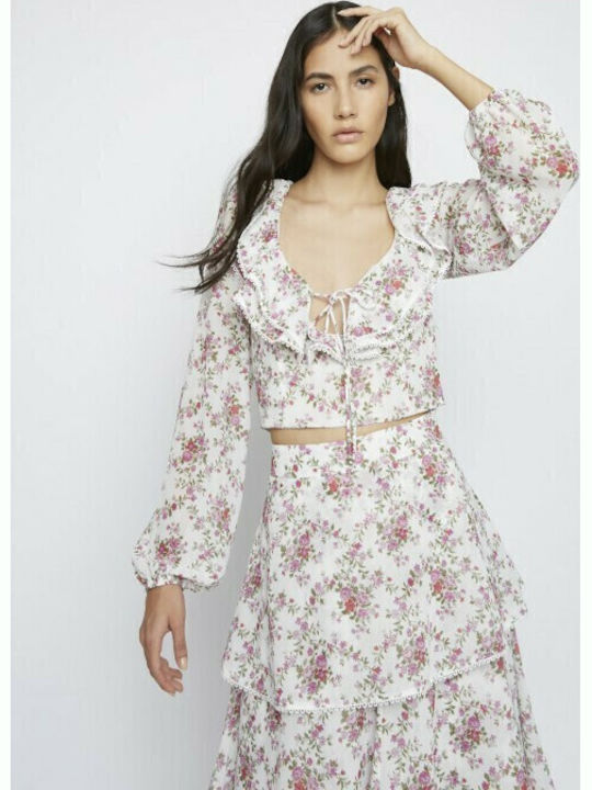 Σετ με Ψηλόμεση Maxi Φούστα Floral Πολύχρωμο