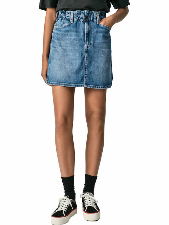 Maisie Denim High-waisted Mini Skirt Blue