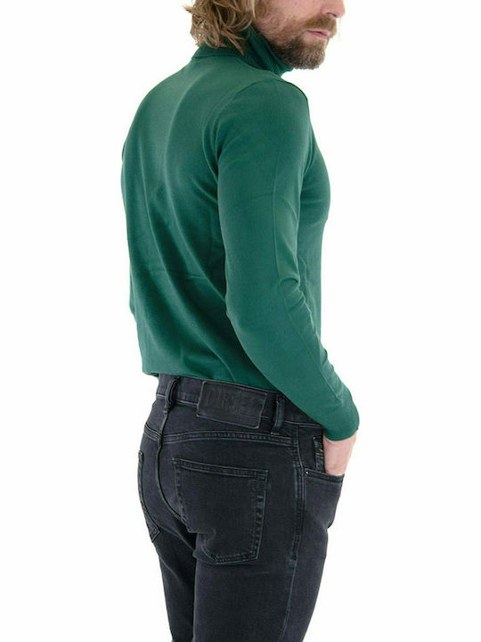 Tailor Made Knitwear Men's Long Sleeve Sweater Turtleneck Green