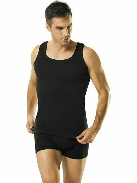 Tricou de Corp Bărbătesc Fără Mâneci în Culoare Neagră