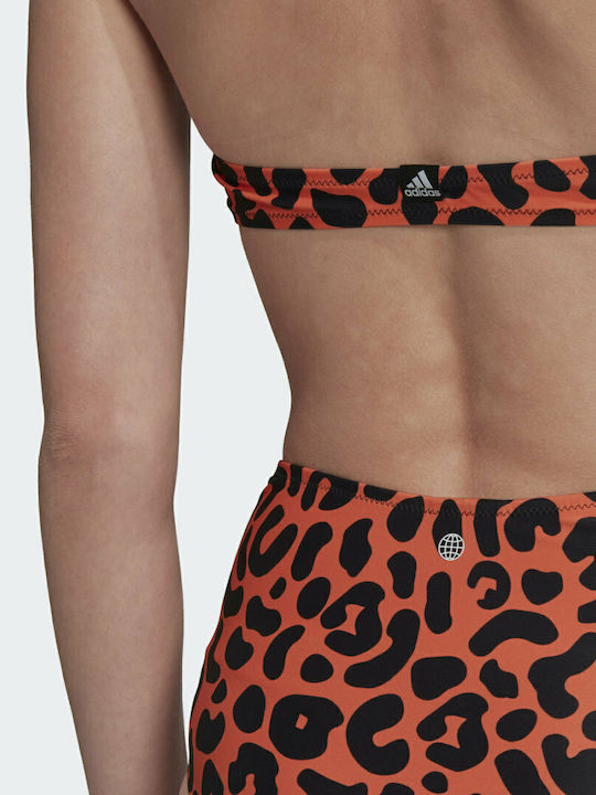 Richi Mnisi Bikini Set Triangle High Waist Animal Print True Orange