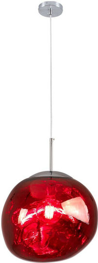 GloboStar Dixar Κρεμαστό Φωτιστικό Κόκκινο 41x41x45εκ.