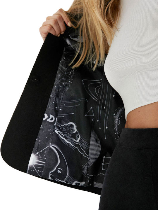 Desigual Paris Γυναικείο Μεσάτο Σακάκι Μαύρο