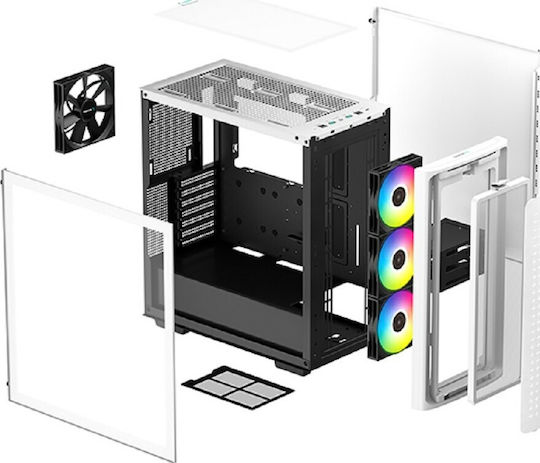 Deepcool CK560 Gaming Midi Tower Computer Case with White Side Window