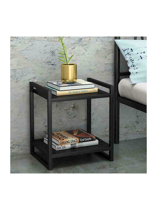 Rectangular Metal Coffee Table Μαύρο L40xW35xH50cm