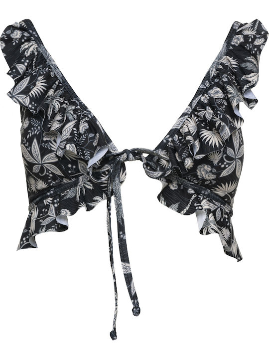 Nasrin Bikini Τριγωνάκι Floral Μαύρο