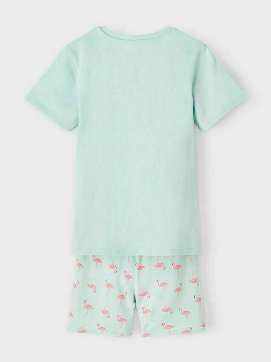 Name It Kids' Pajamas Summer Cotton Turquoise Flamingo