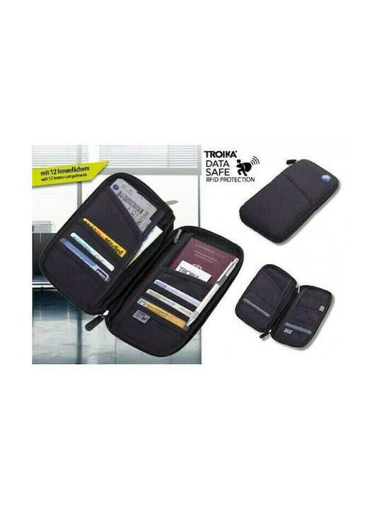 TROIKA Travel RFID Dark Black Wallet TRV20 BK-A037 4024023480843