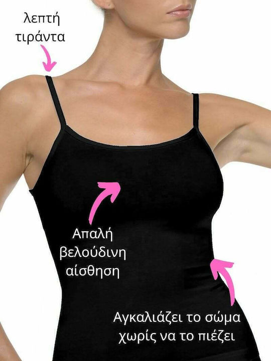 Women's T-Shirt with Spaghetti Strap Black 2Pack