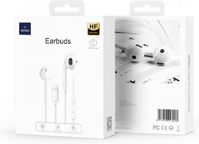 Wiwu EB303 Earbuds Handsfree με Βύσμα USB-C Λευκό