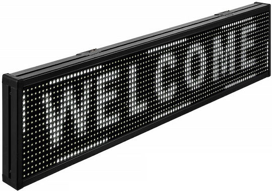 Κυλιόμενη Πινακίδα LED Μονής Όψης 100x20cm Λευκό