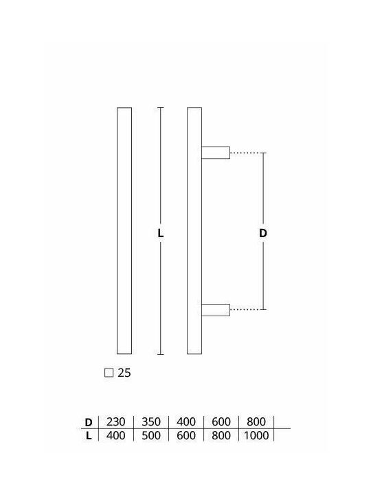 Convex Grip Ușa din față 1139 1139P-600S19S19 600mm Negru