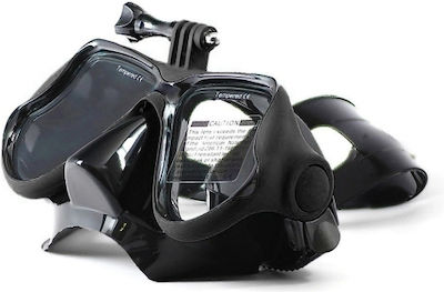 Diving Mask Μάσκα κατάδυσης με βάση για action camera Black