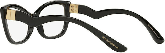 Dolce & Gabbana Plastic Eyeglass Frame Butterfly Black DG5078 501