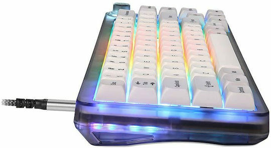 Motospeed CK69 Gaming Mechanical Keyboard with Gateron Red switches and RGB lighting (English US) White