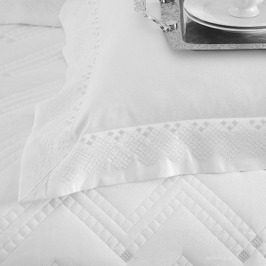Rythmos Lizzie Bridal Blanket Set Queen with 2 Pillowcases White 235x250 cm