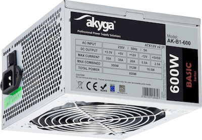 Akyga AK-B1-600 600W Black Computer Power Supply Full Wired