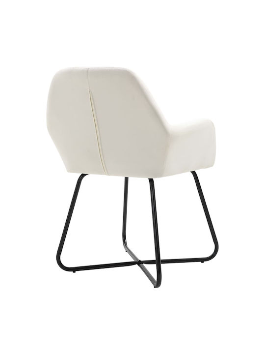 Dining Room Fabric Chair Cream 61x61x84cm 2pcs