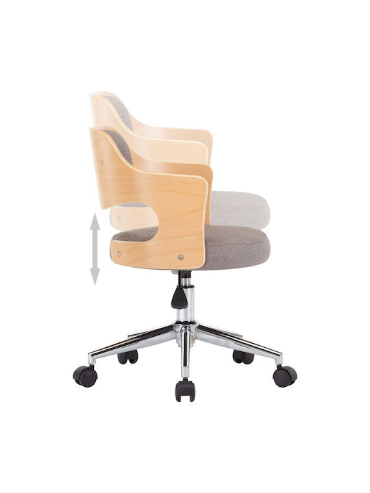 Rotativă Scaun Vizitator cu Brațe & Roți în Culoare Maro 47.5x53x76cm 1buc