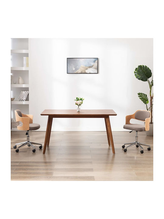 Rotativă Scaun Vizitator cu Brațe & Roți în Culoare Maro 47.5x53x76cm 1buc
