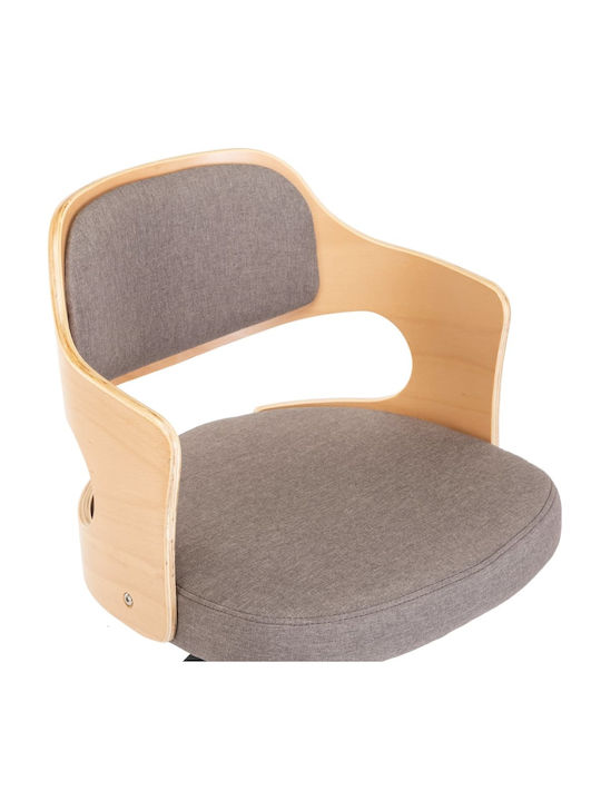 Rotativă Scaun Vizitator cu Brațe & Roți în Culoare Maro 47.5x53x76cm 1buc