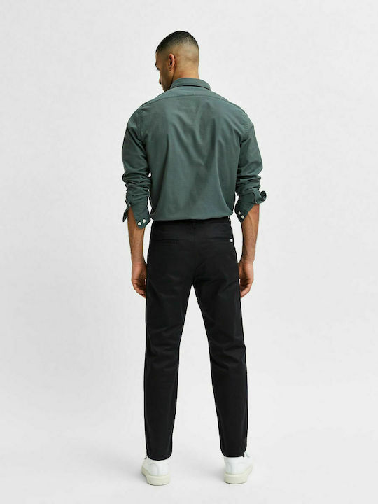 Selected Herrenhose Chino Elastisch in Slim Passform Schwarz