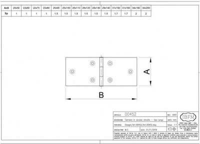 PG 452 Scharnier Möbel Verzinkt 25x100mm 1Stück