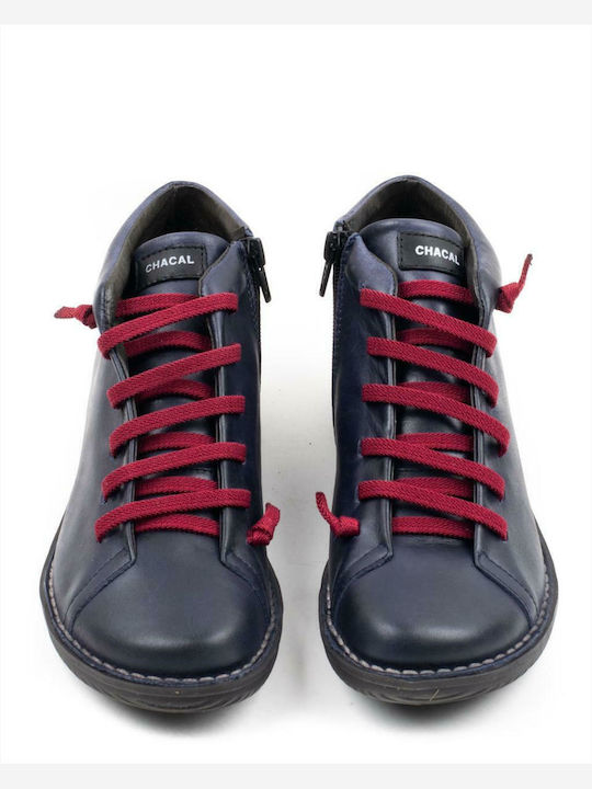 Leder Stiefeletten Damen Marineblau