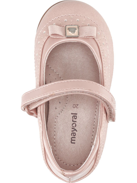 Mayoral Kids Leather Ballerinas with Elastic Strap Pink